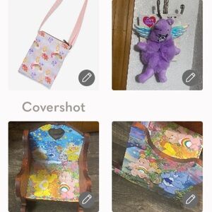 Carebear Crossbody bag+ 🧸angel soft scrunchie 7”x 5”ish+🐻🌸Chair